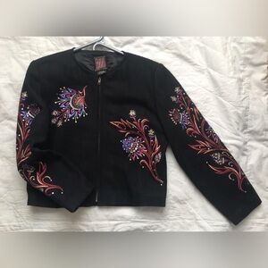 Embroidered Jacket Black wool